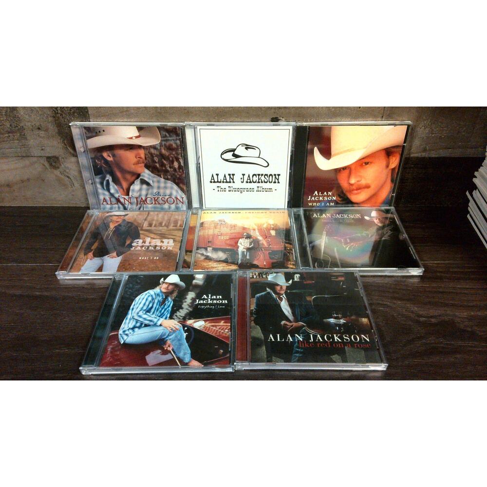 Alan Jackson CD Lot Of 8 Bluegrass Drive What I Do Red On A Rose
